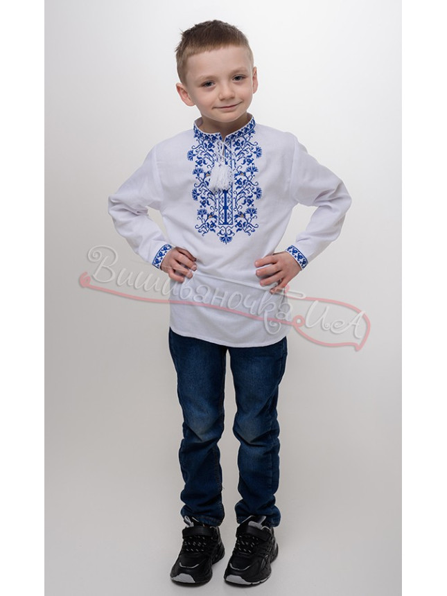 Vyshyvanka for a boy with blue pattern 717-3С size 116