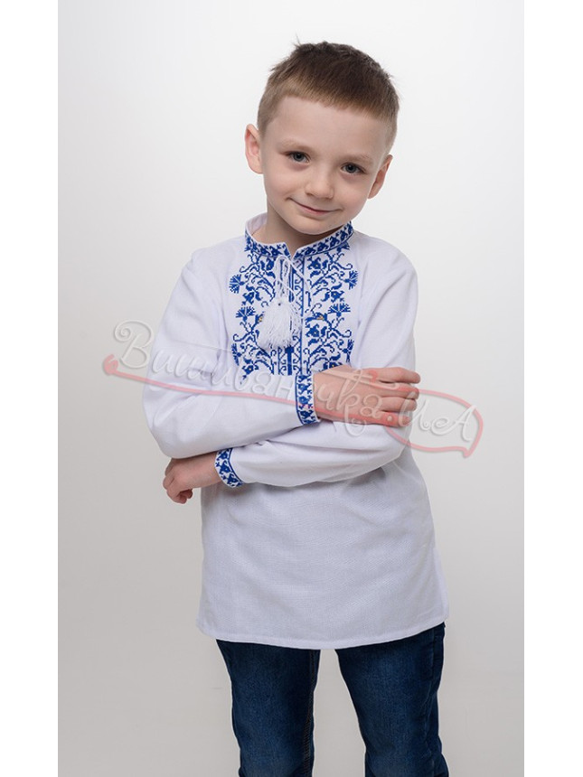 Vyshyvanka for a boy with blue pattern 717-3С size 116