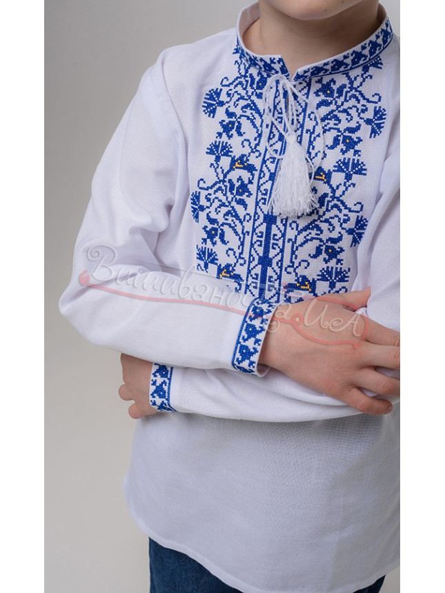 Vyshyvanka for a boy with blue pattern 717-3С size 116