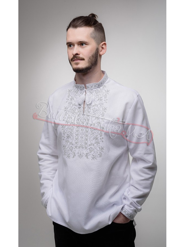 Men's vyshyvanka with grey pattern 317-1