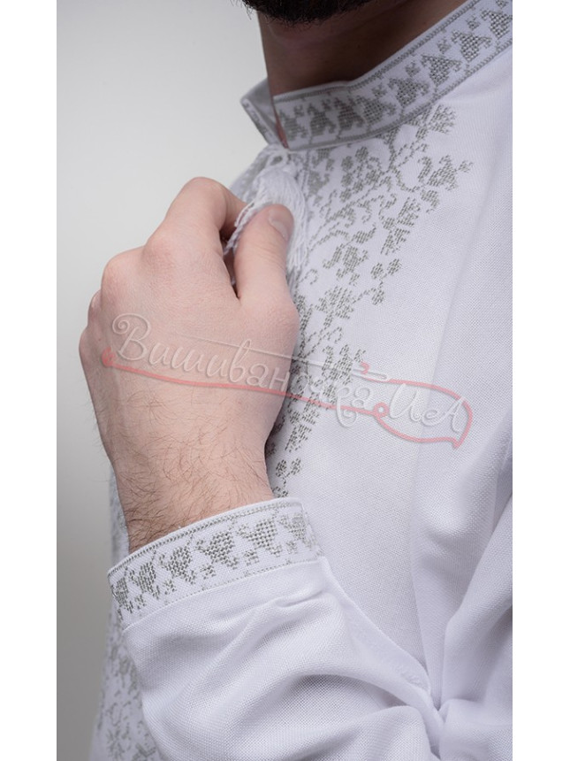 Men's vyshyvanka with grey pattern 317-1