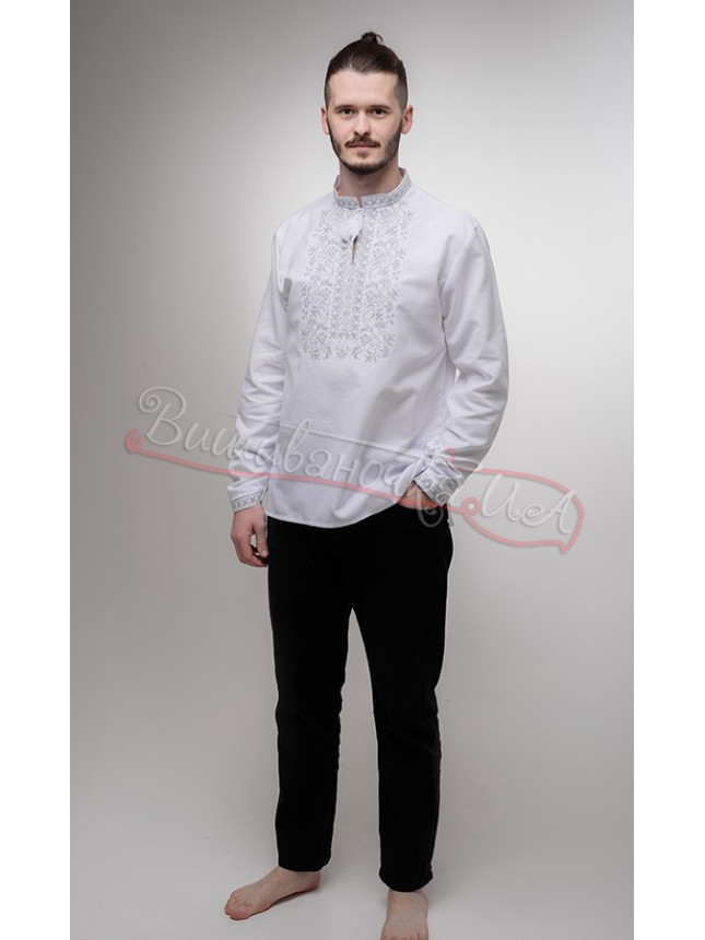 Men's vyshyvanka with grey pattern 317-1