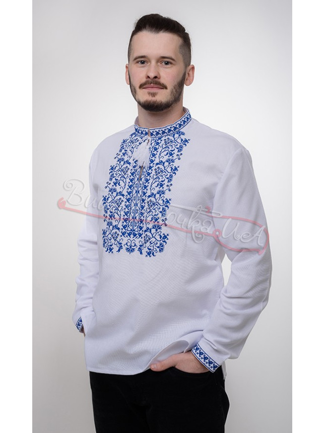 Men's vyshyvanka, blue pattern 317-3С size 46