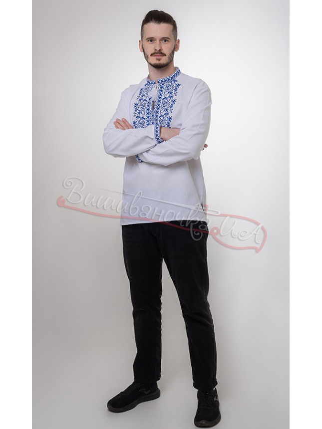 Men's vyshyvanka, blue pattern 317-3С size 46