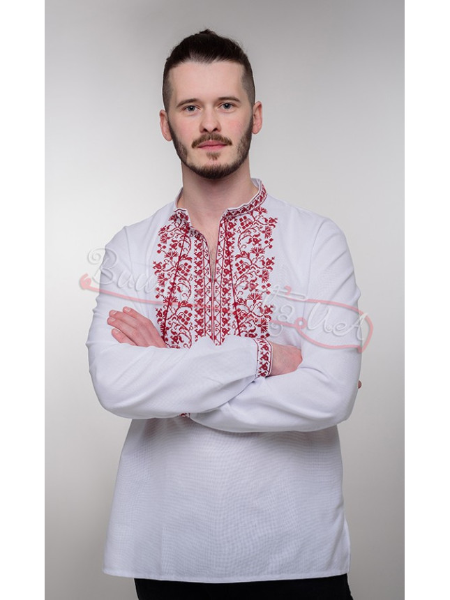 Shirt with embroidered ornament 317-2 size 54