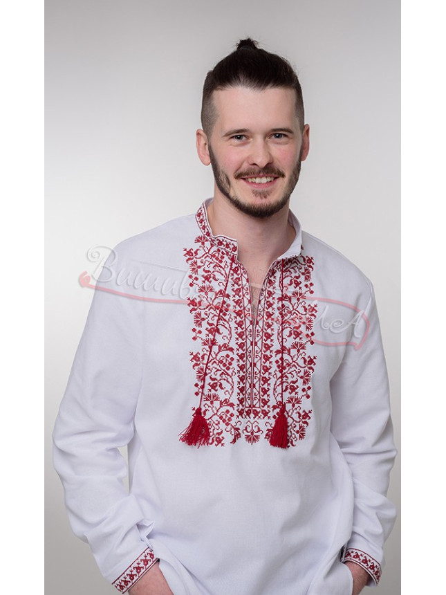 Shirt with embroidered ornament 317-2 size 54