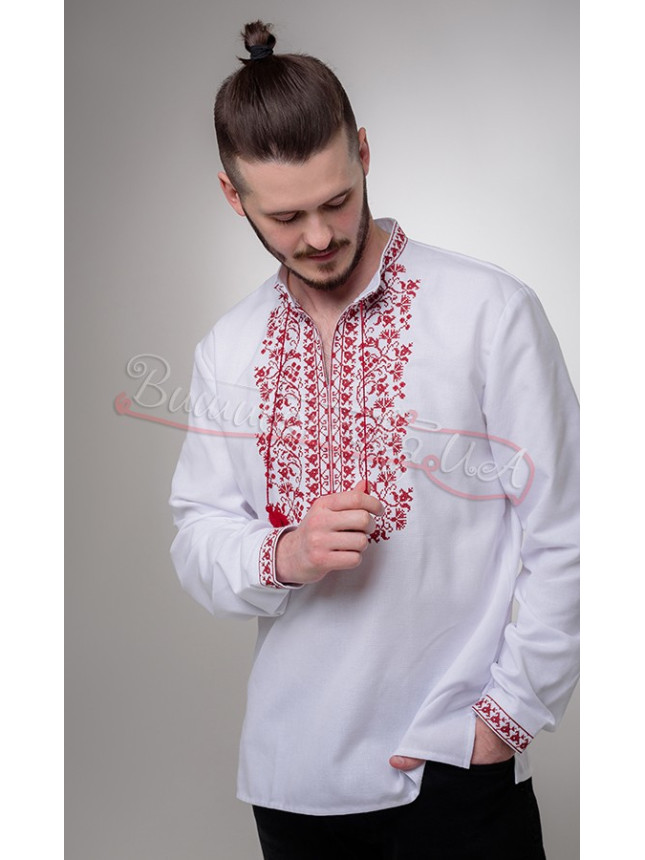 Shirt with embroidered ornament 317-2 size 54