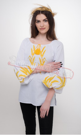 Women's blouse with embroidered wheat ears 212-6