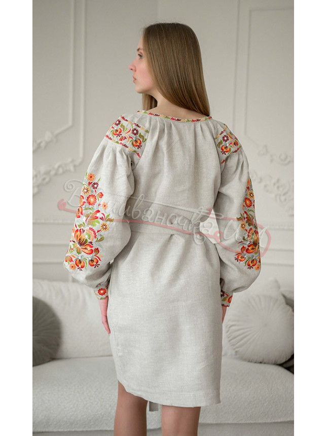 Women's dress in natural linen 4634-К