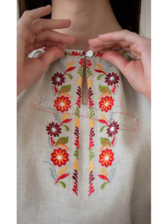 Women's dress in natural linen 4634-К