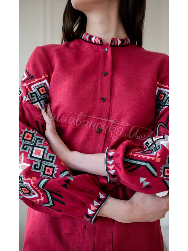 Embroidered dress with buttons 4646 size 46