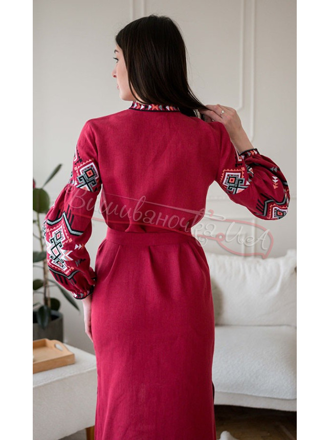 Embroidered dress with buttons 4646 size 46