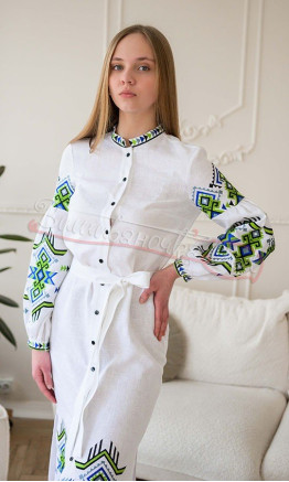 Біла сукня з вишивкою 4639