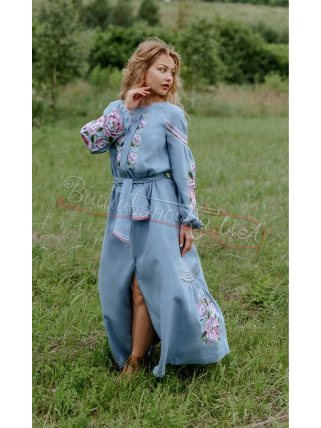 Women's dress with embroidered flowers 4548