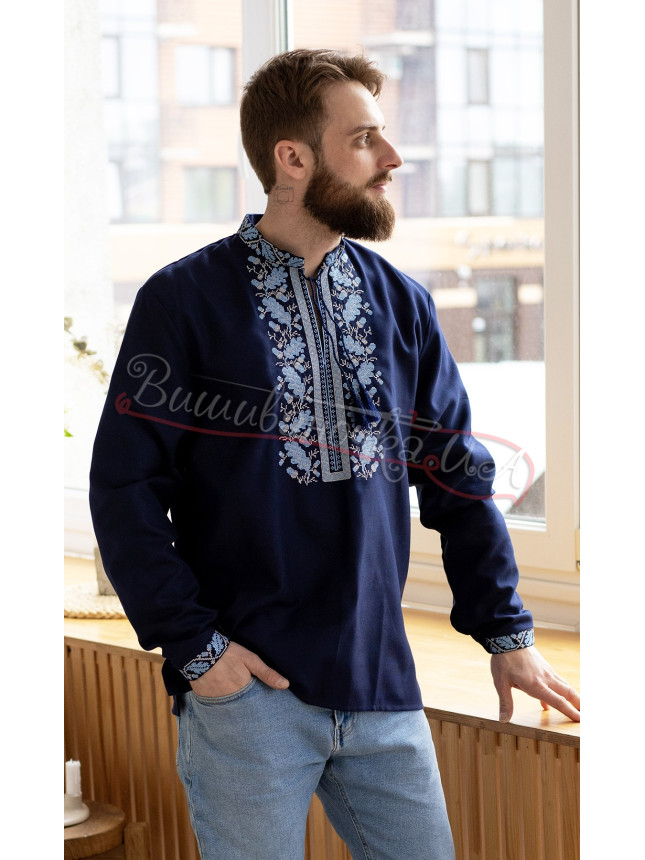 Men's vyshyvanka in homespun cloth 348-6