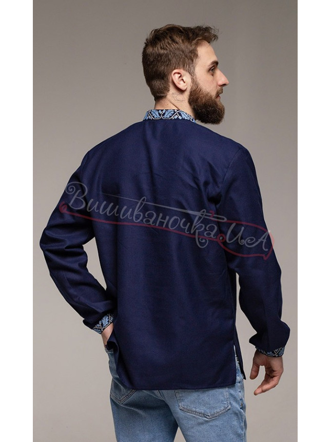 Men's vyshyvanka in homespun cloth 348-6