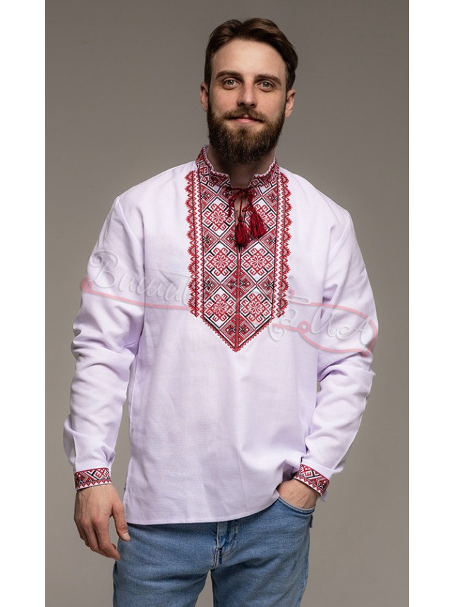 Men's vyshyvanka shirt, cotton 314-2 size 44