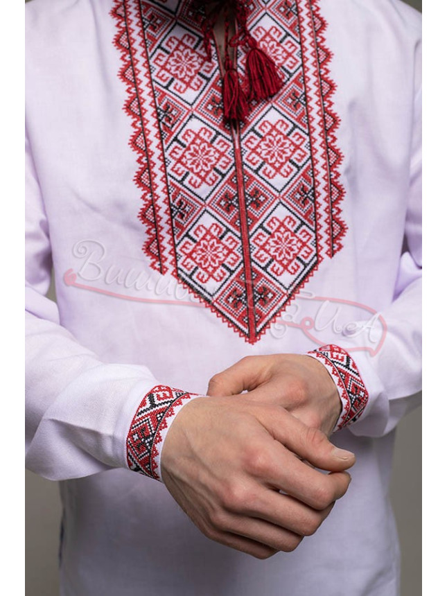 Men's vyshyvanka shirt, cotton 314-2 size 44