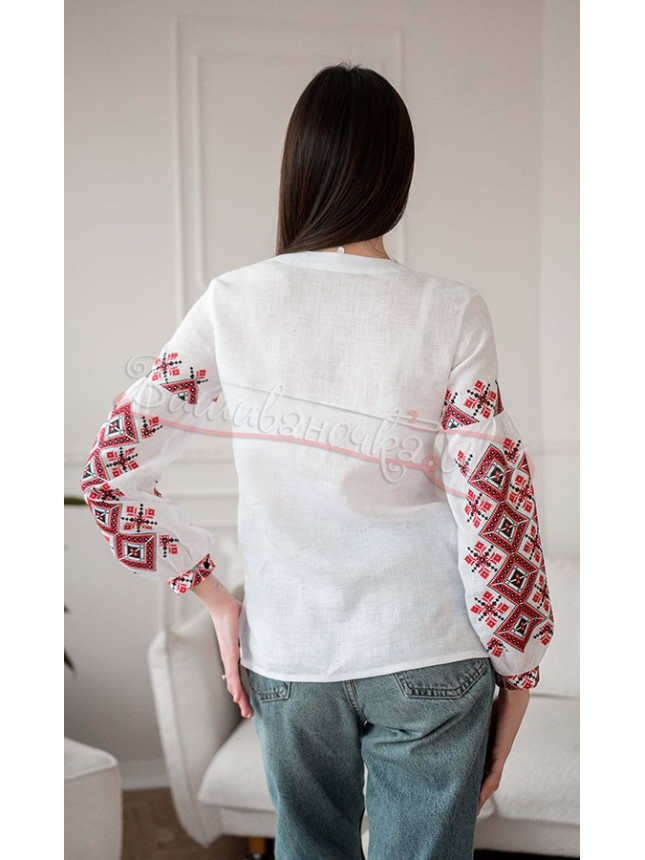 White women's blouse with embroidery 4651