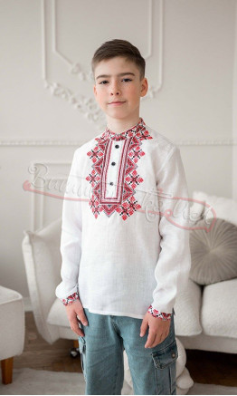 Біла лляна сорочка 4445