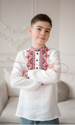 Біла лляна сорочка 4445