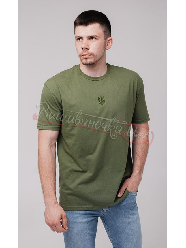 T-shirt in khaki with the coat of arms 3006 size S