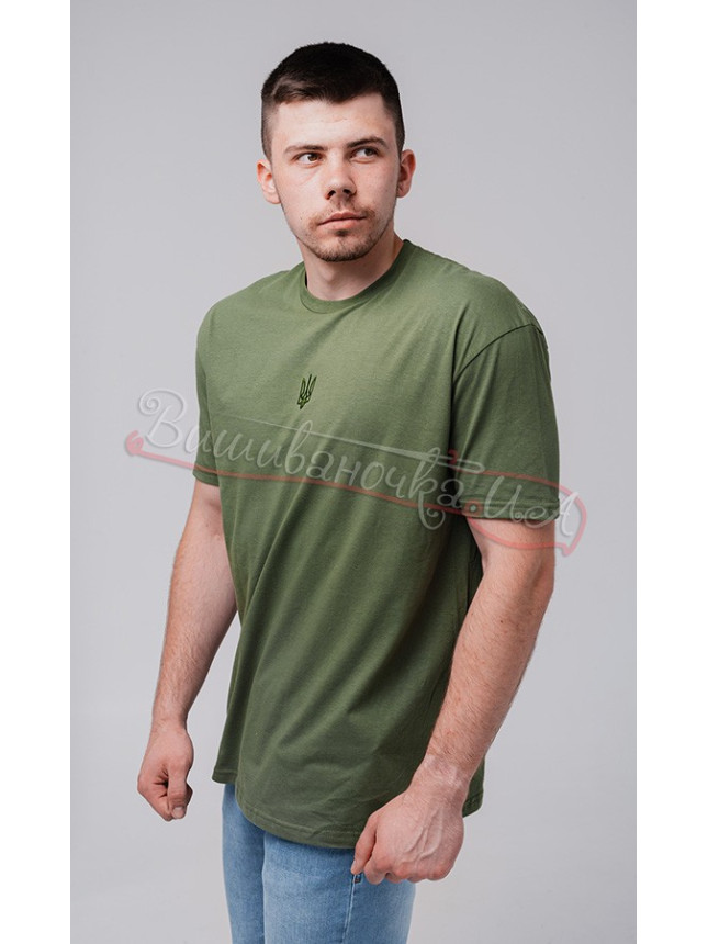T-shirt in khaki with the coat of arms 3006 size S
