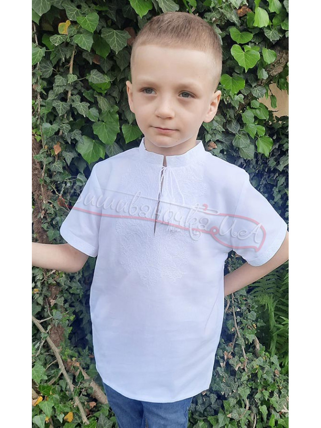 Вышиванка для мальчика с коротким рукавом 717-0к