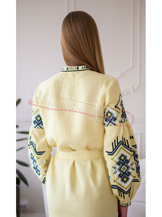 Women's dress-midi in yellow 4643 size 54