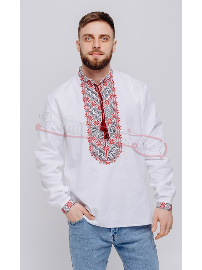 Men's embroidered shirt, cross stitch 316-2