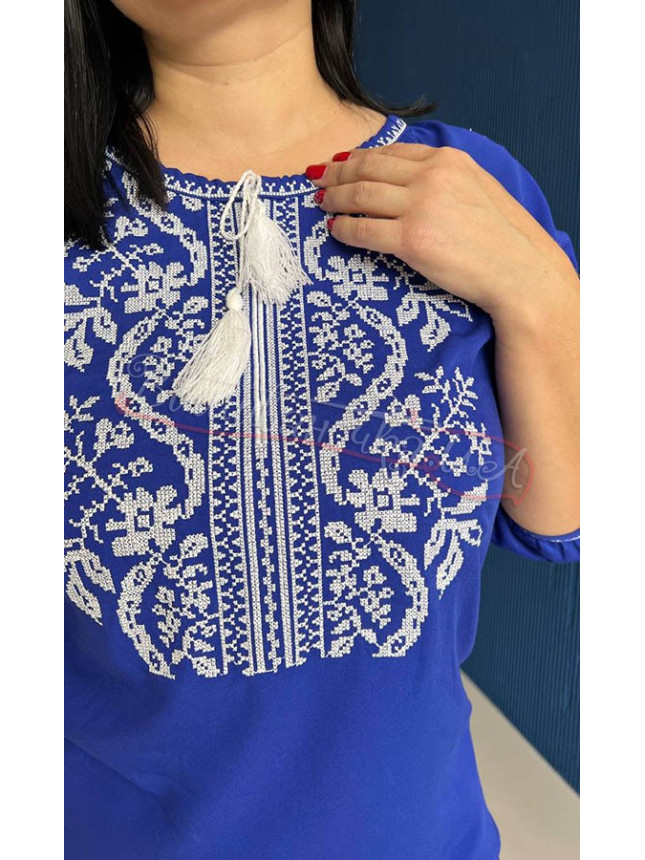 Women's shirt embroidered 1012 colour Blue size 46