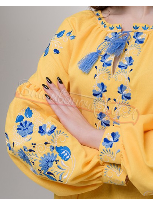 Women's embroidered blouse in yellow 219-8