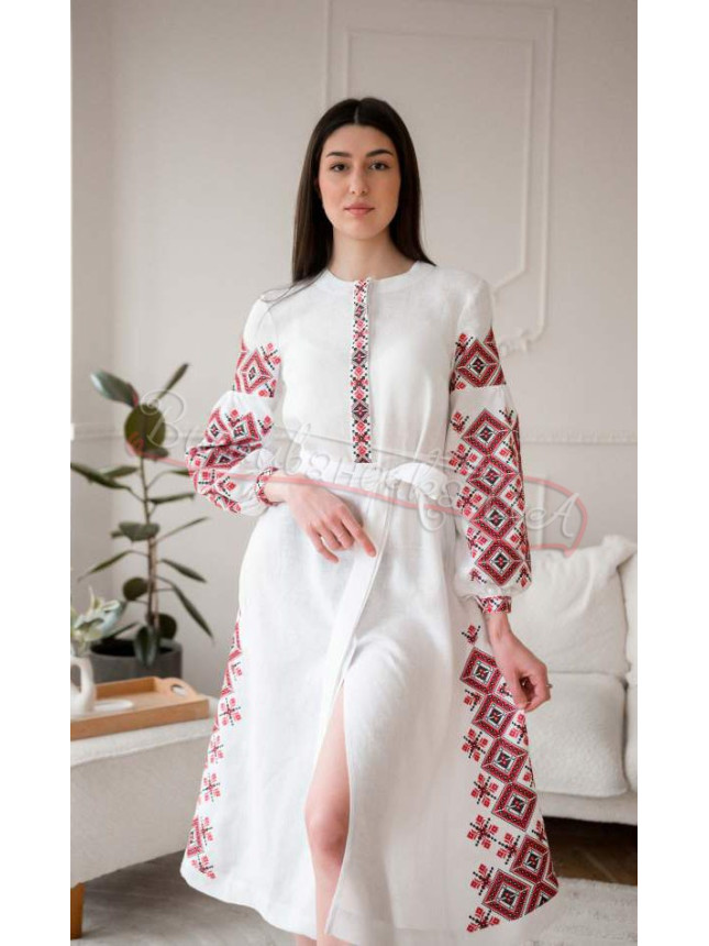Women's dress-midi in white 4653 size 46