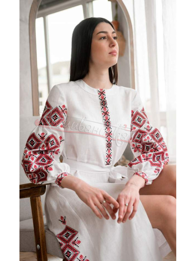Women's dress-midi in white 4653 size 46