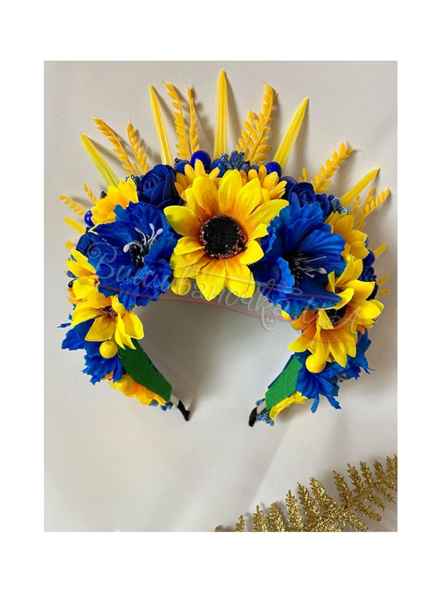 Patriotic flower crown handmade В57
