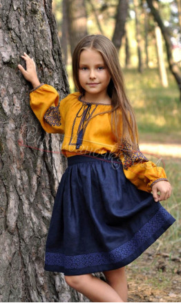 Лляна блузка для дівчинки Д168