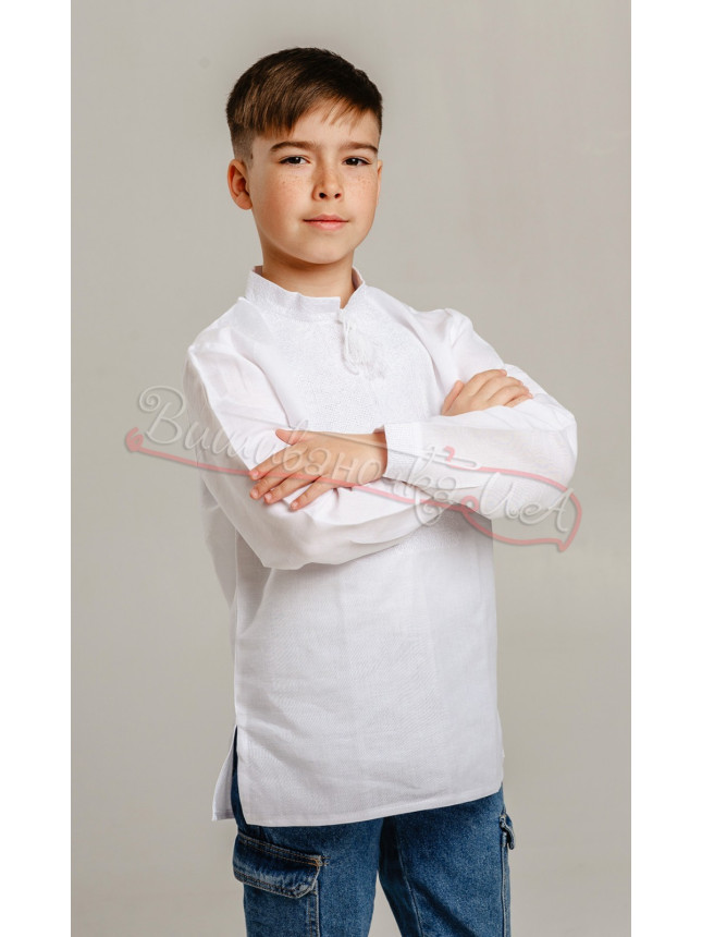 Vyshyvanka for a boy white on white 744-0 size 110