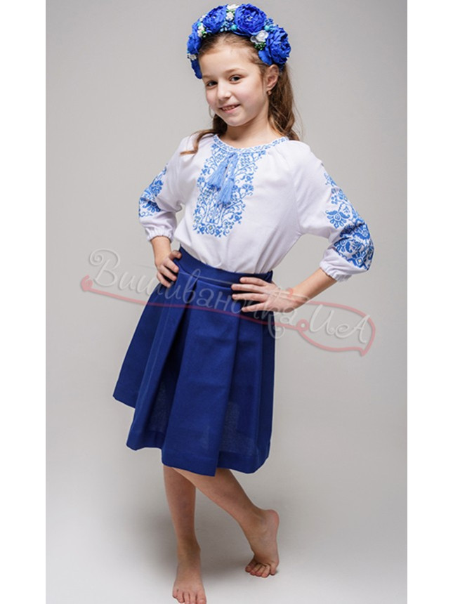 Skirt for a girl С01 colour Blue size 116-122