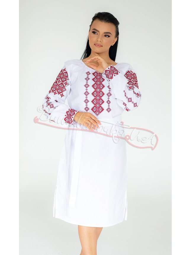 Women's dress with red ornament 1016-2