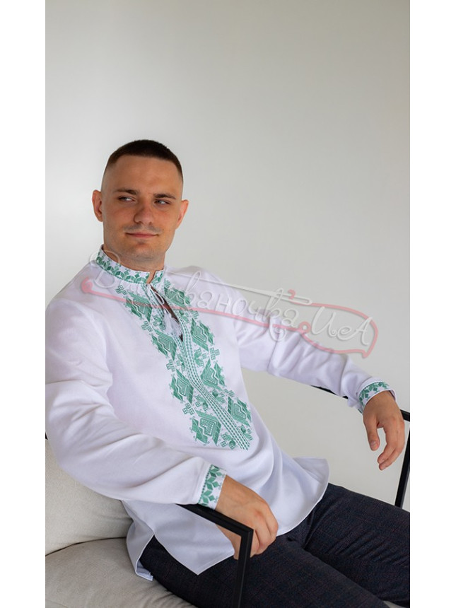Men's vyshyvanka with jade pattern 353-5 size 42