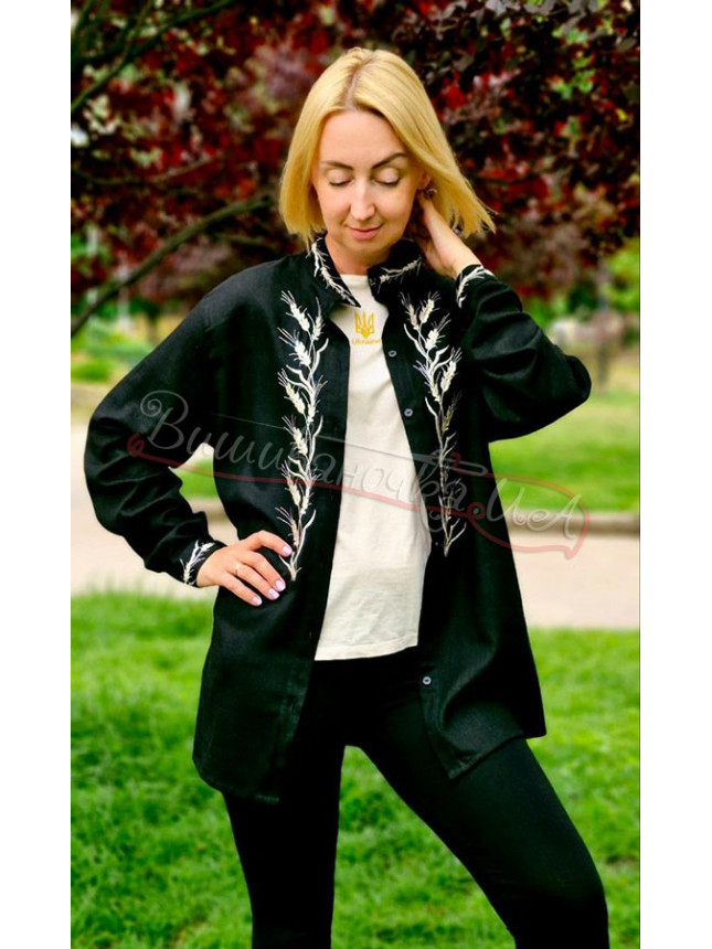 Vyshyvanka with a clasp on buttons 7532 size 44