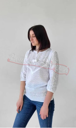 Вязана біла блузка 5283