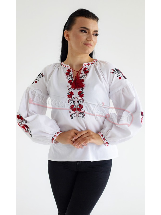 Vyshyvanka with a floral ornament 219-2 size 44