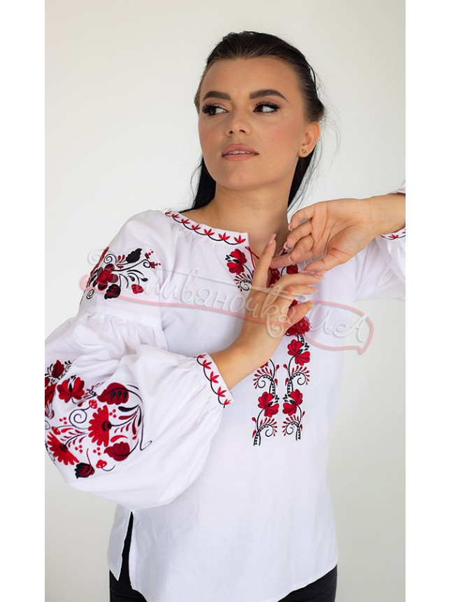 Vyshyvanka with a floral ornament 219-2 size 44