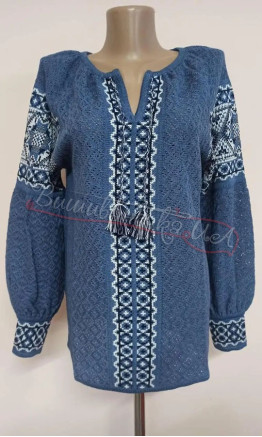 Blue knitted vyshyvanka 5385