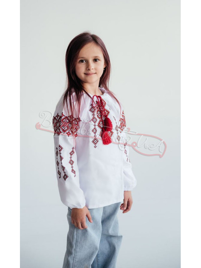 Shirt with embroidery for a girl 9016-2 size 110