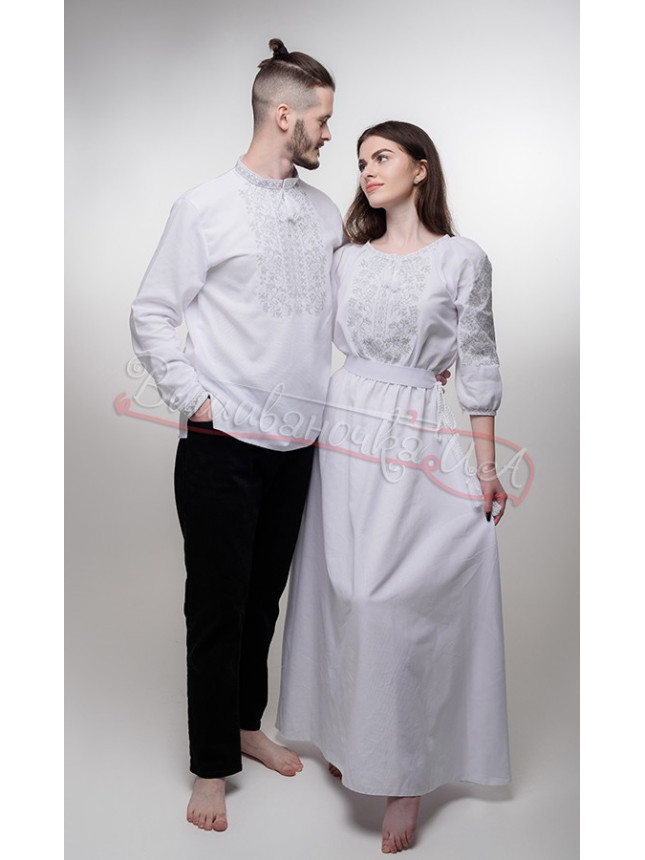 Matching embroidered set in white 7171