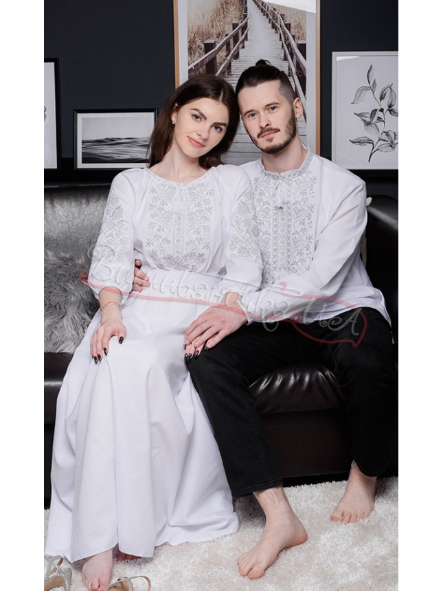 Matching embroidered set in white 7171