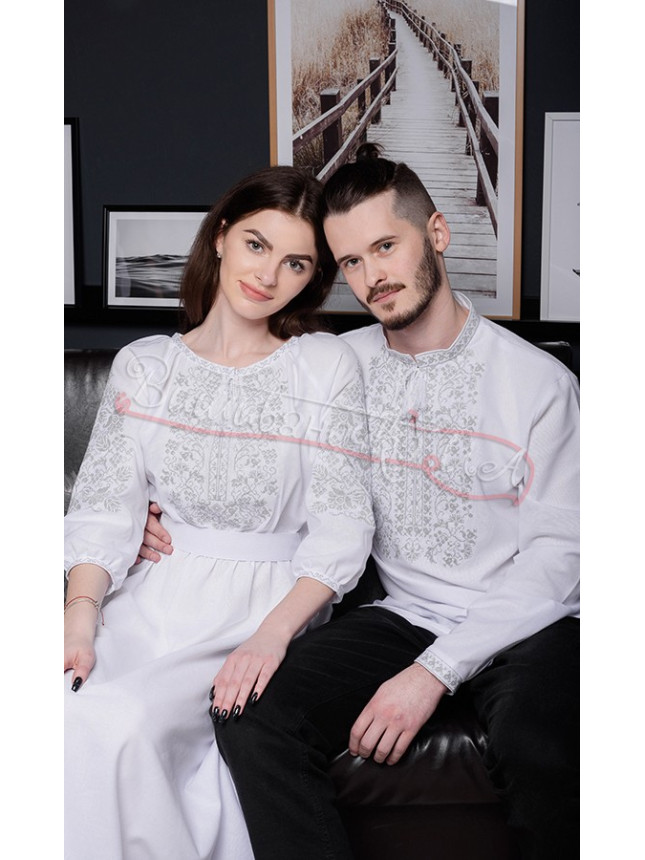 Matching embroidered set in white 7171