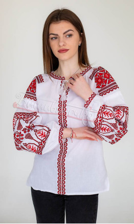 Женская блуза с красным орнаментом 551-2